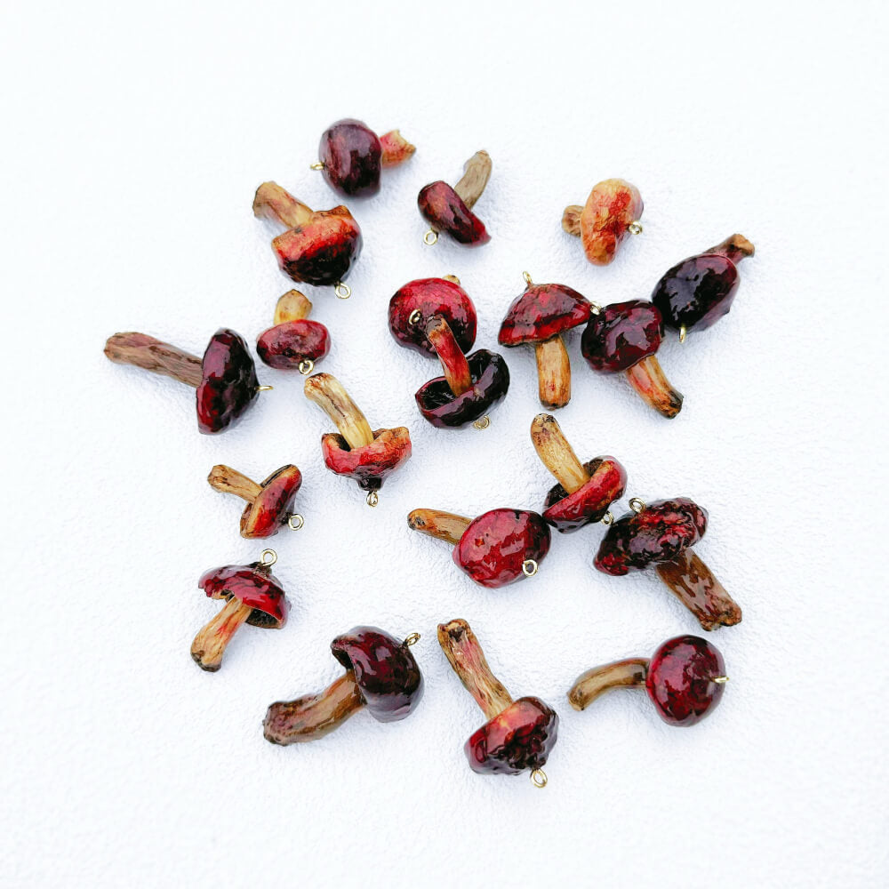Crimson Mushroom Resin Pendant