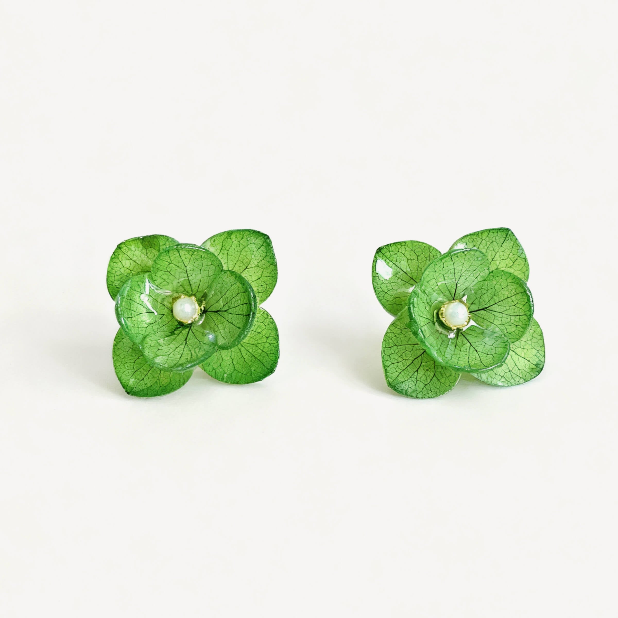 Hydrangea Bloom Button Earrings