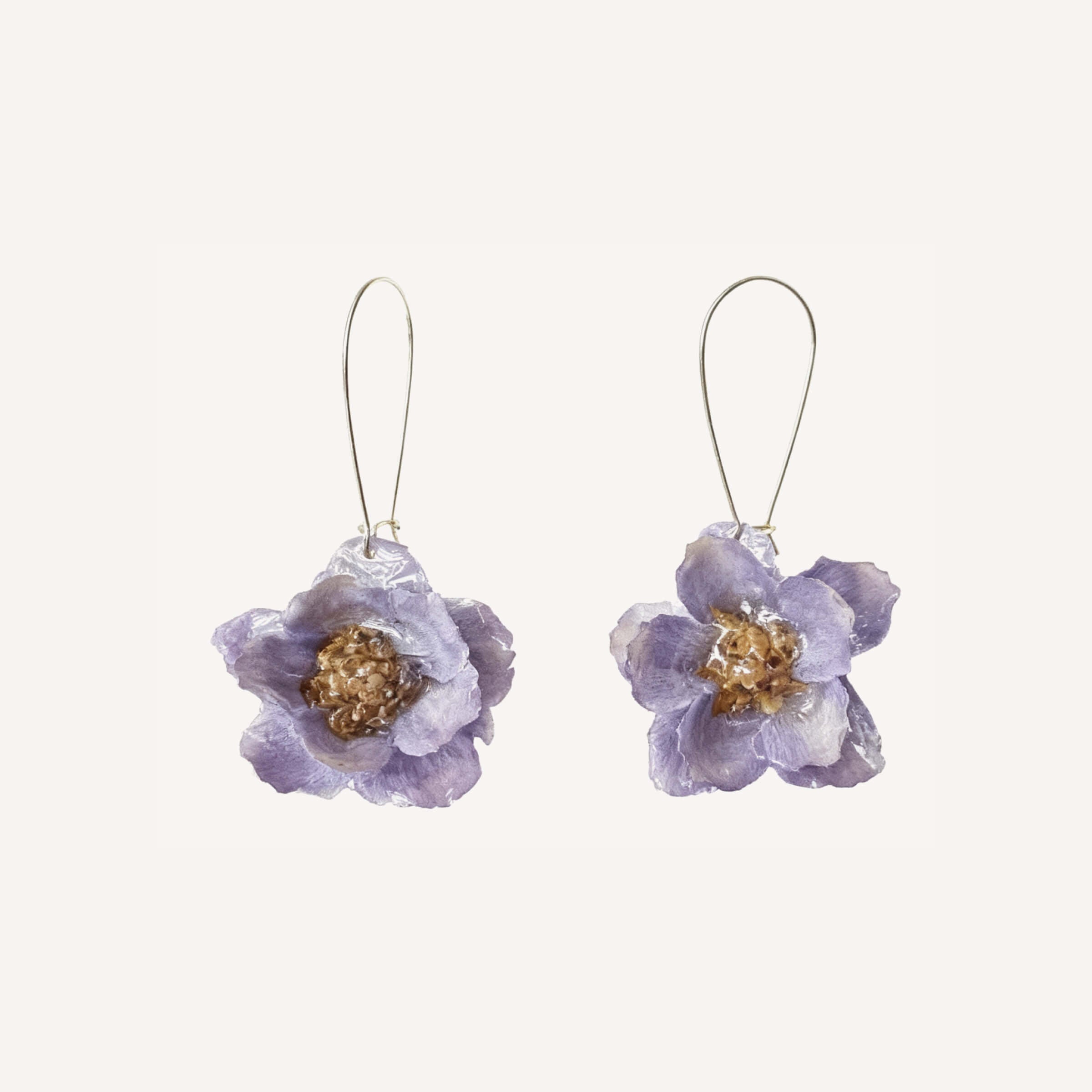 Silver Bellflower Dangle Earrings