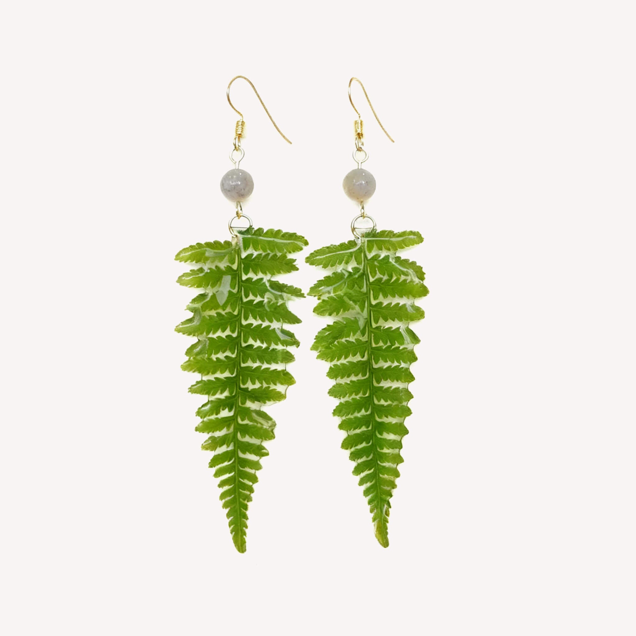 Fern Frond Resin Earrings